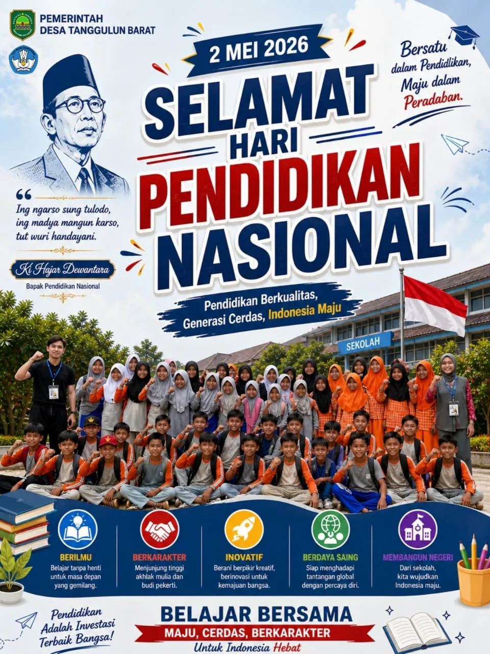 Desa Tanggulun Barat Peringati Hari Pendidikan Nasional 2 Mei 2026 dengan Semangat Generasi Cerdas