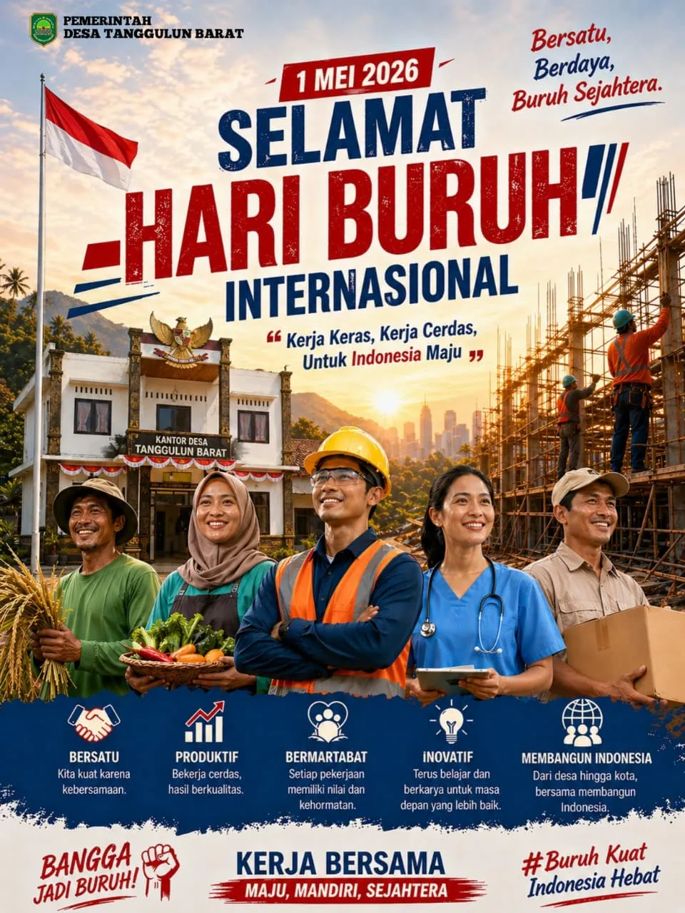 Peringatan Hari Buruh Internasional 2026, Pemdes Tanggulun Barat Ajak Tingkatkan Solidaritas dan Pro